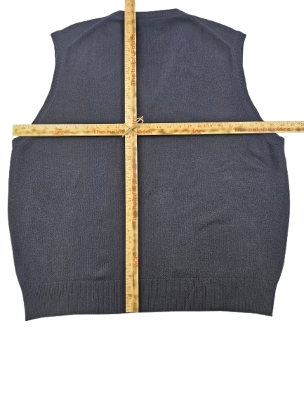 John Laing Of Hawick Scotland Cashmere Mens Deep Blue Sweater Jumper Vest 3-4XL - Picture 4 of 8